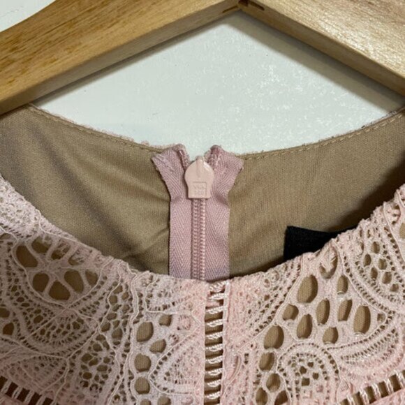 Bardot Pink Lace Long Sleeve Women's Mini Dress XS - Picture 5 of 12